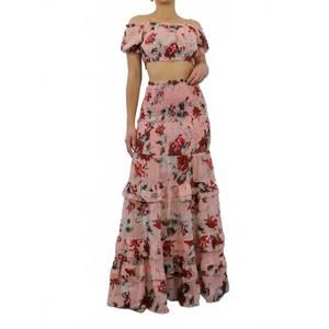 NEW SURELYMINE floral scrunch skirt set in pink